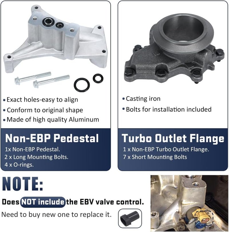 SJDYYMX Non-EBPV Bypass Exhaust Wheel Kit Pedestal Exhaust Housing Turbo Bolts for 7.3L Powerstroke Diesel 1999.5-2003 for F-250 F-350 E-350 Excursion 7.3L V8 1999-2003 - Image 3